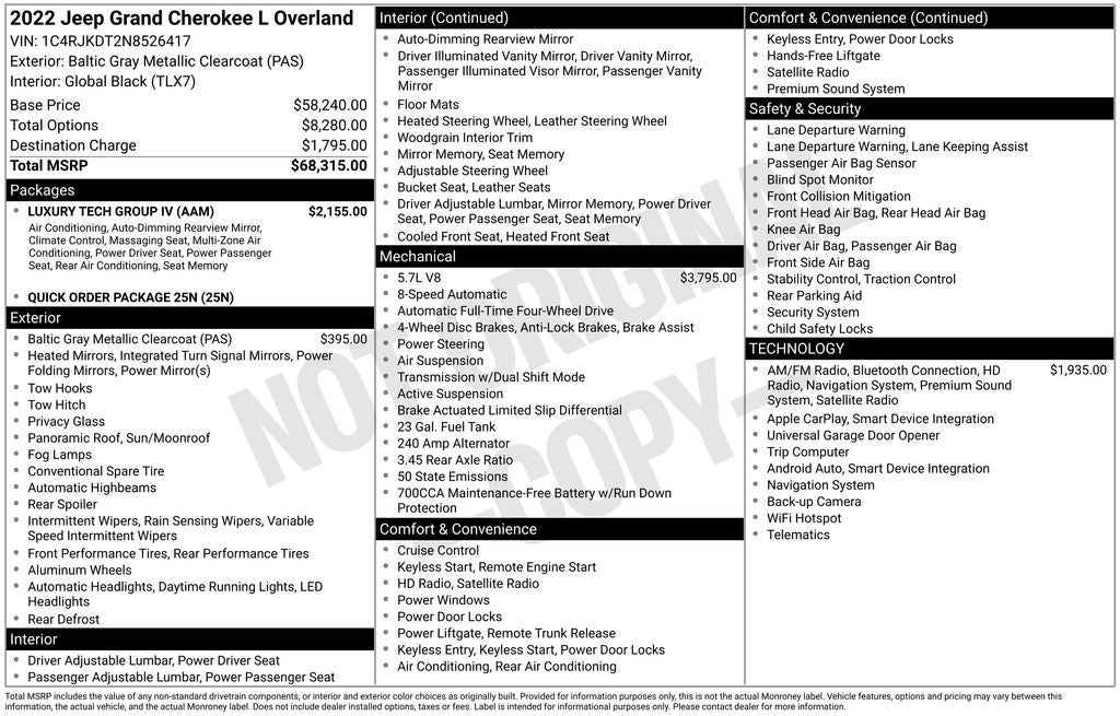 2022 Jeep Grand Cherokee L Overland