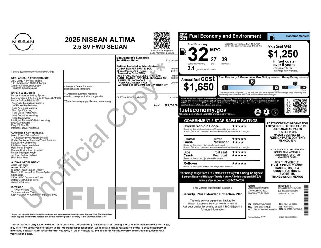 2025 Nissan Altima 2.5 SV