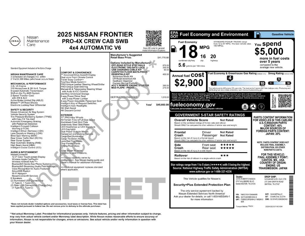 2025 Nissan Frontier PRO-4X