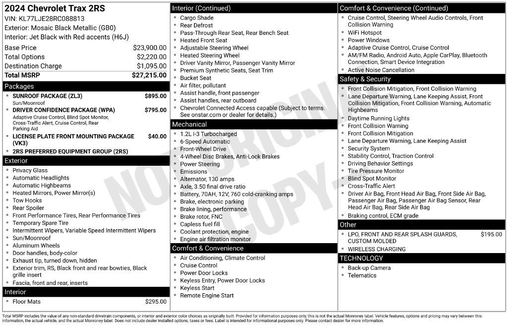 2024 Chevrolet Trax 2RS