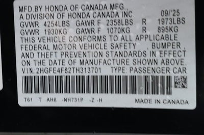 2026 Honda Civic Hybrid Sport