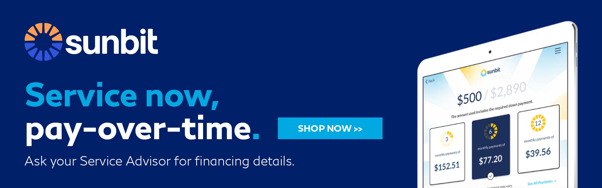 Sunbit | Service now, pay-over-time.